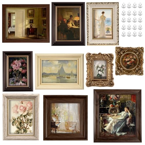 10-Pack Vintage Picture Frames Set, Antique Gallery Wall Frame Set - color: Vintage
