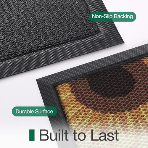 LUMI Outside Welcome Door Mat 36x59, Non-Slip Durable Rubber Easy Clean - color: Sunshine, size: 36"x59"
