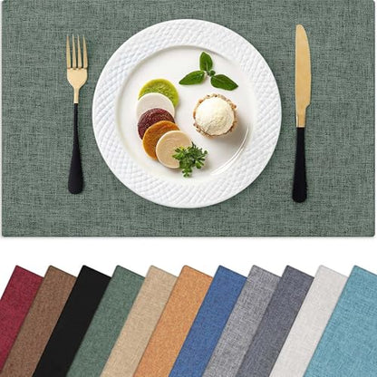 Homaxy Cloths Placemats for Dining Table Set of 4, 13" x 19", Green - color: Green, size: Placemats Set of 4