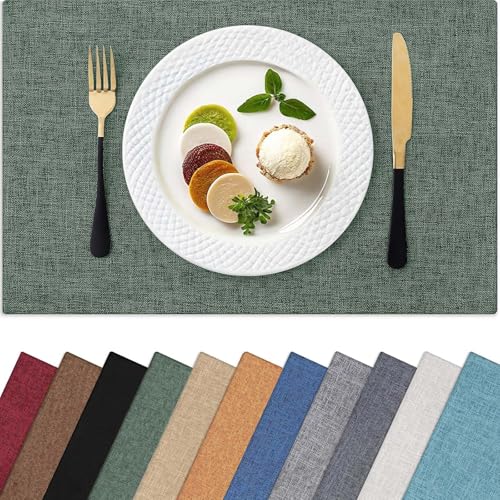 Homaxy Cloths Placemats for Dining Table Set of 4, 13" x 19", Green - color: Green, size: Placemats Set of 4