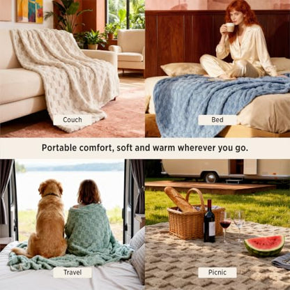 Bedsure Twin XL Blanket for Bed, Lightweight, Sage Green, 66"×90" - color: 01 Sage Green, size: Twin XL (66" X 90")
