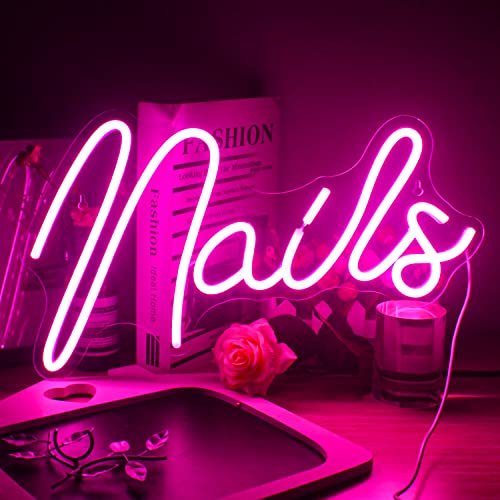 Nail Neon Sign Pink Neon Light for Nail Salon Beauty Room Decor - color: Colorful-A-nails