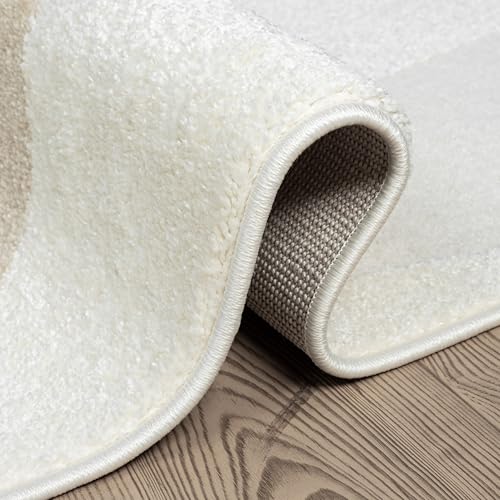 Abani Nomad Cream & Beige Area Rug 6' x 9' for Living Room, Bedroom - Chic Abstract Pattern - Durable & Easy to Clean - size: 6 x 9 feet
