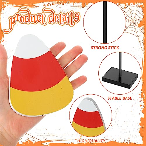 3 Pcs Halloween Wood Candy Corn Table Decor Centerpieces, 3 Size - style: Candy Corn
