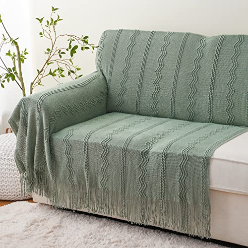 BATTILO HOME Sage Green Throw Blanket for Couch, 50"x60" - color: Sage, size: 50 x 60 in.