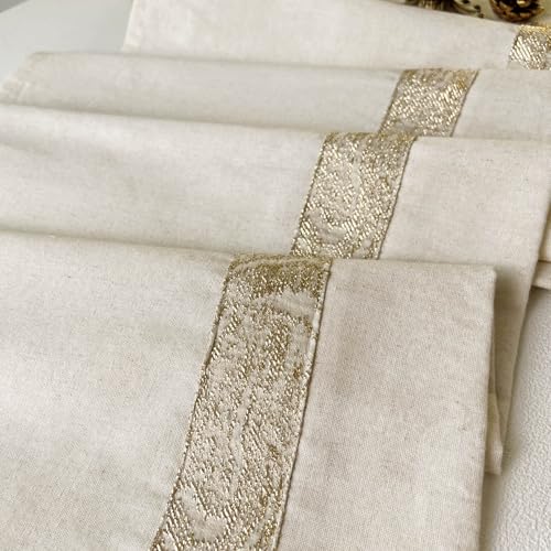 Oindec 2 Pack Cotton Linen Kitchen Valance Curtains, 16 inches - size: 55"W x 16"L (Pack of 2)