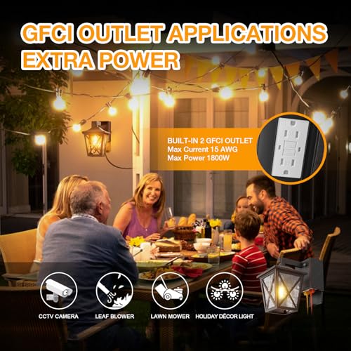 Ehaho Porch Light with GFCI Outlet Aircraft Grade Aluminum Alloy Bronze 1PC - color: Bronze, size: 1PC