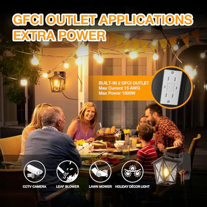 Ehaho Porch Light with GFCI Outlet Aircraft Grade Aluminum Alloy Bronze 1PC - color: Bronze, size: 1PC