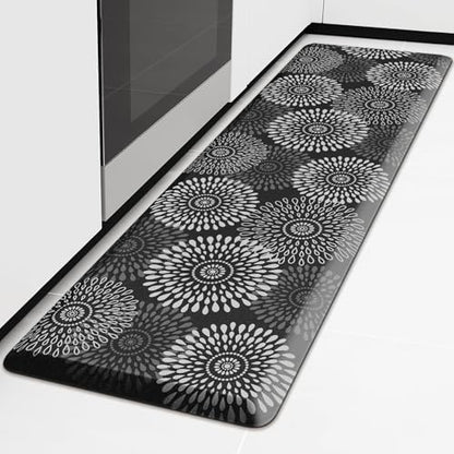 Kitchen Mat Water-Resistant Kitchen Rugs Cushioned Anti-Fatigue Floor Mat - color: Black, size: 60"L x 17.3"W x 0.5"Th
