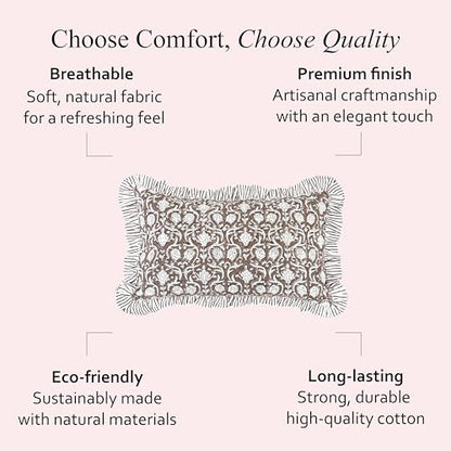 CPC Mocha Regal Block Print Ruffle Sham Pillow Cover 12x20 Inch, Pack of 1 - color: Mocha Regal, size: 20" x 12" (Pack of 1)