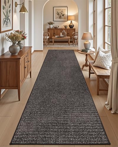 DEXI Hallway Runner Rug 36x120, Non Slip Long Rug for Entryway, Brown - color: Brown, size: 36" X 120" (Runner)