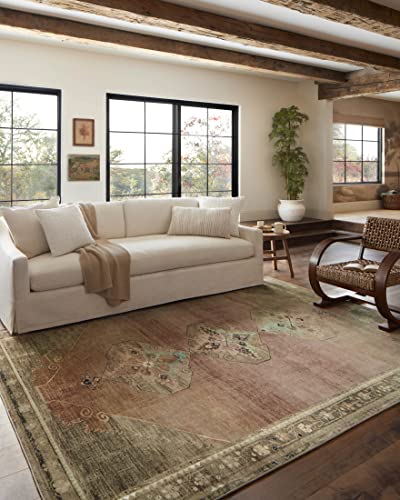 Loloi Magnolia Home Sinclair Clay/Tobacco 2'-3" x 3'-9" Accent Rug - color: Clay / Tobacco, size: 2'3" x 3'9" (Rectangular)