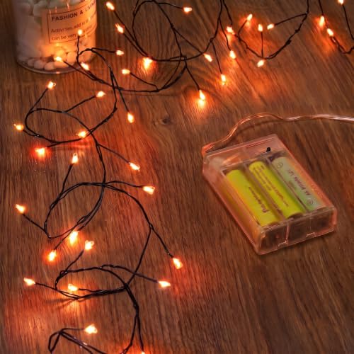 Minetom Fairy Lights Battery Operated, Twinkle String Lights 5ft 60LED - color: Orange