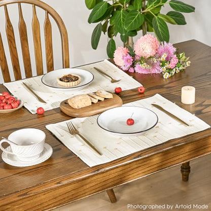 Artoid Mode Burlap Brown Woven Rustic Placemats Set of 4-12x18 Inch - color: Burlap Brown, size: 12" x 18", 4 Pcs