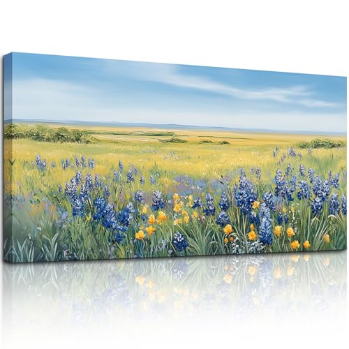 crmotu Nature Oversized Canvas Art, Rustic Meadow Scenic Prints 29"x57" - color: Coastal Wilderness, size: 57"L x 29"W