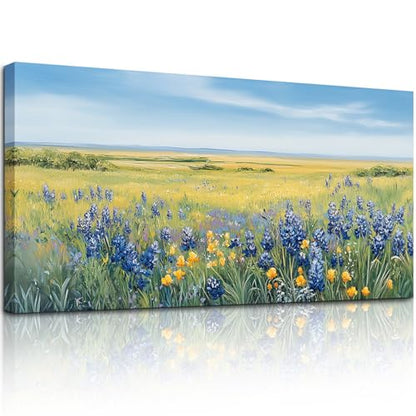 crmotu Nature Oversized Canvas Art, Rustic Meadow Scenic Prints 29"x57" - color: Coastal Wilderness, size: 57"L x 29"W
