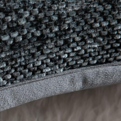 Yaertun Pack of 2 Tie-dye Chenille Textured Throw Pillow Covers Decorative Square Accent Cushion Cover Cozy Soft Velvet Pillow Case for Couch Sofa Bedroom Living Room 18x18 Inch Grey - color: Grey, size: 18" x 18" (Pack of 2)