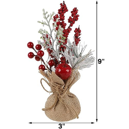 winemana 6 Pcs Mini Christmas Tree Table Decorations Holiday Centerpieces - size: Style 3