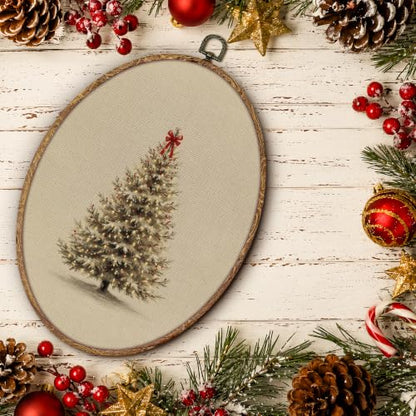 Yorhifa Rustic Christmas Tree Framed Wall Art 8.5x11.5in - color: Rustic