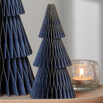 Set of 3 Blue Holiday Honeycomb Paper (Medium Set 3 Blue) - color: Medium Set 3 Navy