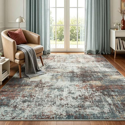 5x7 Area Rugs for Living Room Bedroom, Washable Non Slip Red Rug - color: Red, size: 5' x 7' (Rectangular)
