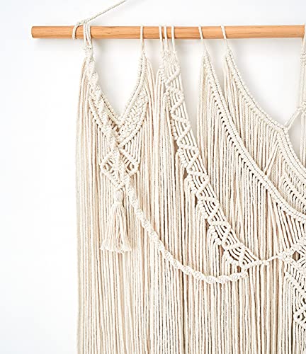 Mkono Macrame Wall Hanging Boho Home Decor Chic Woven Decoration for Bedroom Living Room Apartment Dorm Gallery Perfect Handmade Christmas Gift Ideas, 1 Pack, Large Size, 36"x35"