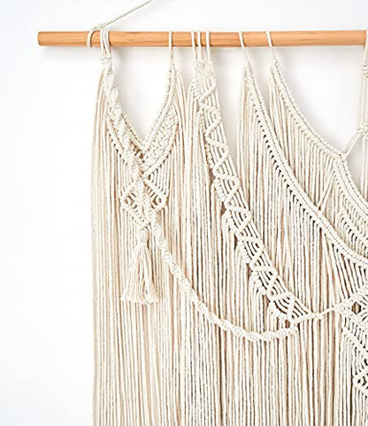 Mkono Macrame Wall Hanging Boho Home Decor Chic Woven Decoration for Bedroom Living Room Apartment Dorm Gallery Perfect Handmade Christmas Gift Ideas, 1 Pack, Large Size, 36"x35"