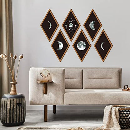 Sintuff Mushroom Wall Art Gothic Boho Sun Moon Phases Decor,Moon - style: Moon