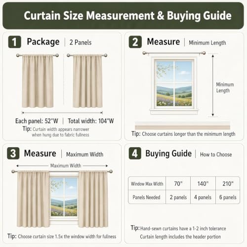 Warm Beige Sheer Linen Curtains for Living Room Bedroom 54 Inches Long - color: Warm Beige, size: 35"W x 54"L (Pack of 2)
