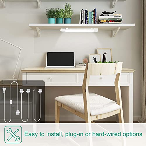 KUKUMAO LED Tube Light with Plug, Cabinet Ceiling Light,17in 16W 1700LM. - size: 1.4 FT - 2 Pack