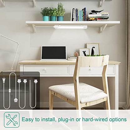 KUKUMAO LED Tube Light with Plug, Cabinet Ceiling Light,17in 16W 1700LM. - size: 1.4 FT - 2 Pack