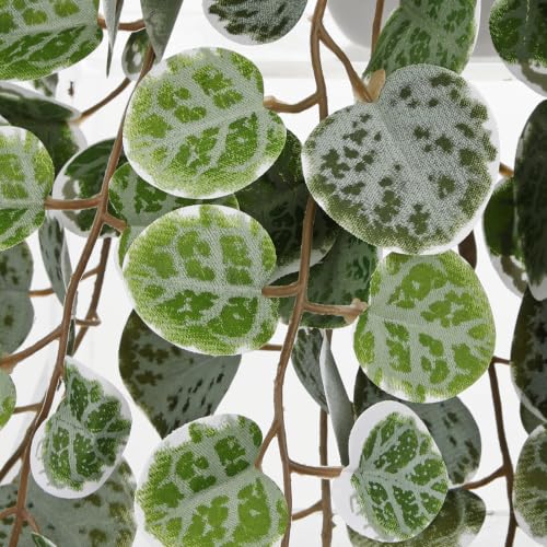 Briful Artificial String of Hearts Plant in Plastic Pot, 15inch Green - color: Green-plastic White Pot