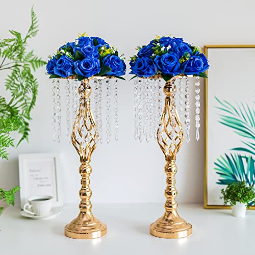Flower Centerpieces for Wedding Tables: Royal Blue, 2 Packs - color: Royal Blue