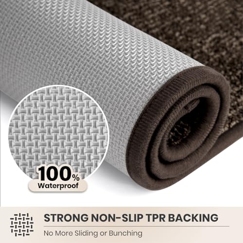 PURRUGS Hallway Runner Rug, 24" x 59", Heathered Brown - color: Heathered Brown, size: 24" X 59" (Runner)