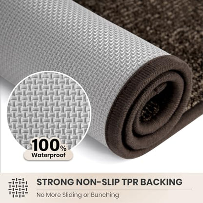 PURRUGS Hallway Runner Rug, 24" x 59", Heathered Brown - color: Heathered Brown, size: 24" X 59" (Runner)