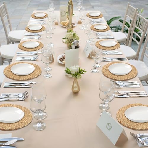 Kochorie Set of 24 Round Woven Placemats 12-Inch Natural Water Hyacinth Plant Placemats Hand-Woven Boho Rattan Placemat Wicker Weave Table Mats for Home Dinner Plates Holiday Supplies - size: 12 Inch
