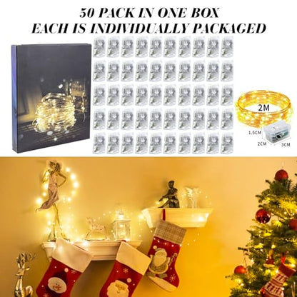 ZGWJ 50 Pack Warm White Fairy Lights, Mini String Lights - color: Warm White, size: 50P