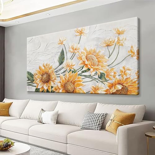 Canvas Art Wall Decor Print Paintings Sunflower Wall Art Prints 20"×40" - color: yellow, size: 40"L x 20"W