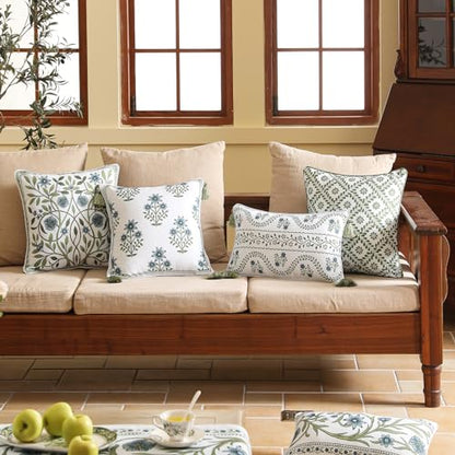 ISAENNE Designer Printed Rectangle Throw Pillow Cover,Set of 2,20"x12" - color: Mosella D, size: 20" x 12" (Pack of 2)