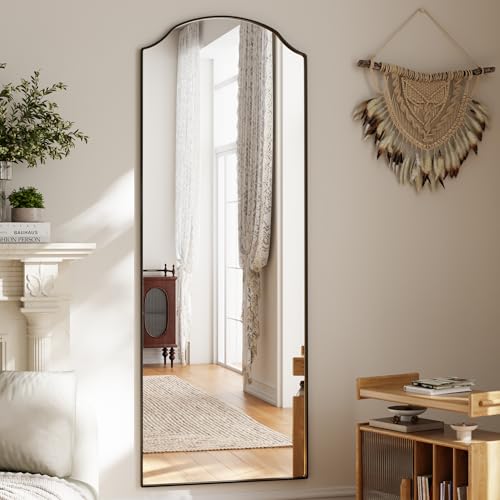 VooBang Wave Curved Top Arched Mirror Full Length, 65"x24" Floor Mirror - size: 65"L x 24"W