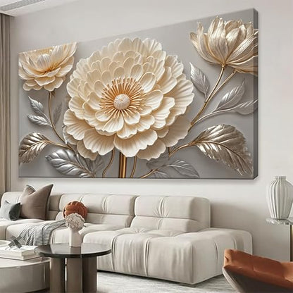 QSQ Large White Wall Art For Living Room Prints 29 X 58 In Modern Painting - color: KA7J, size: 58"L x 29"W