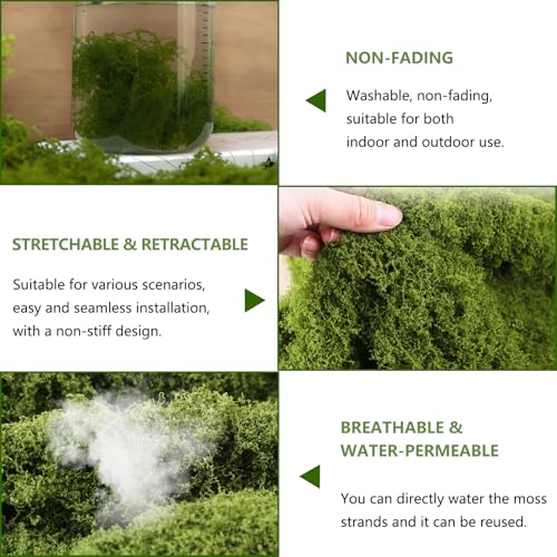 Fake Moss Table Runner for Decor, 12" x 71" Soft Fluffy Faux Moss Mat, Artificia Dark Green Moss Roll Fake Grass for Crafts, Fairy Garden, Enchanted Forest, Wedding, Party, DIY Table Centerpieces - size: 12" x 71"