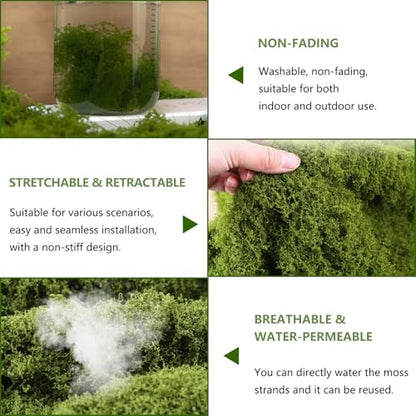 Fake Moss Table Runner for Decor, 39.4" x 39.4" Soft Fluffy Faux Moss Mat, Artificia Dark Green Moss Roll Fake Grass for Crafts, Fairy Garden, Enchanted Forest, Wedding, Party, (39.4" x 39.4") - size: 39.4" x 39.4"