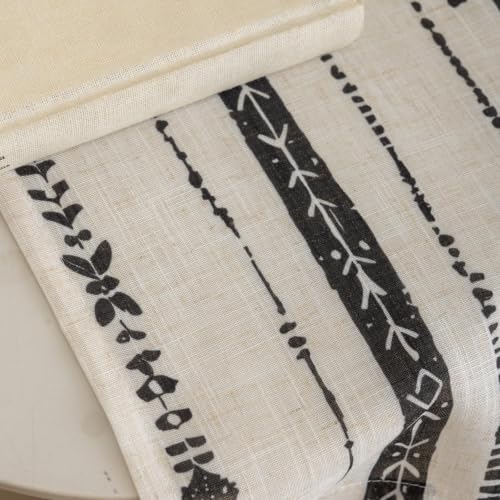 Black Boho Linen Curtains for Living Room 63 Inch Length 2 Panels - color: Black, size: 52"W x 63"L (Pack of 2)