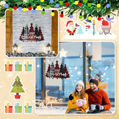 BBTO Christmas Wreath for Front Door Xmas Door Sign(Christmas Tree) - style: Christmas Tree