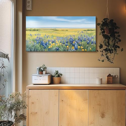 crmotu Nature Oversized Canvas Art, Rustic Meadow Scenic Prints 29"x57" - color: Coastal Wilderness, size: 57"L x 29"W