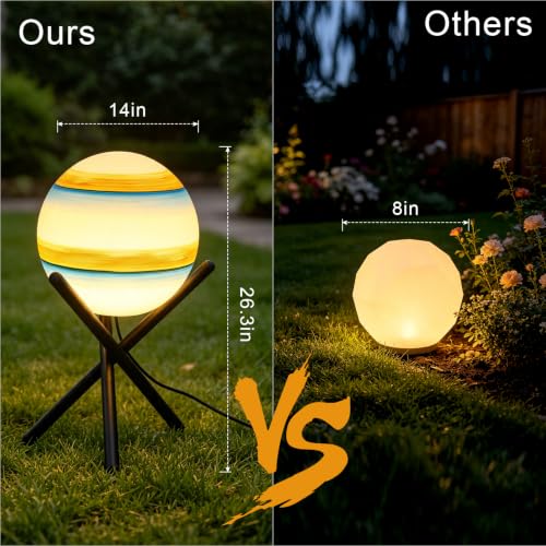 Lightdot 13.8-in Globe Floor Lamp Waterproof Outdoor Patio Floor Lamp, 10W - color: 13.8''Blue