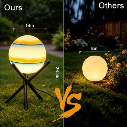 Lightdot 13.8-in Globe Floor Lamp Waterproof Outdoor Patio Floor Lamp, 10W - color: 13.8''Blue