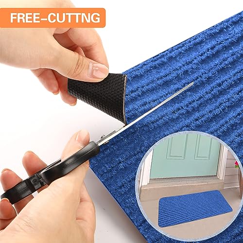 Nuanchu Large Semi Finished Outdoor Mat 16 x 79 Inch, Blue, 1 Roll - color: Blue