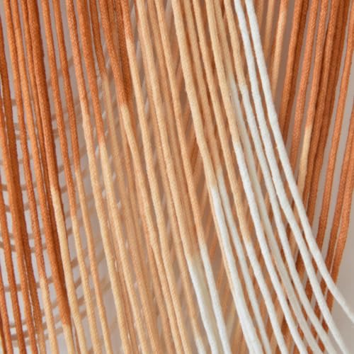 Macrame Wall Hanging Orange Boho Dip Dye Fiber Art Craftsmanship 57"W*41"L - color: Orange